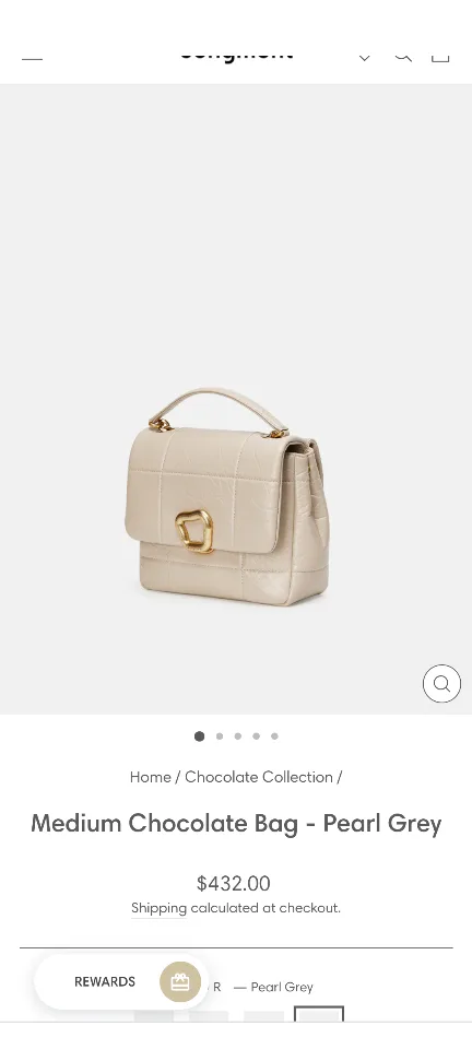 Smont Medium Chocolate Bag - Pearl Grey image indicator(3)