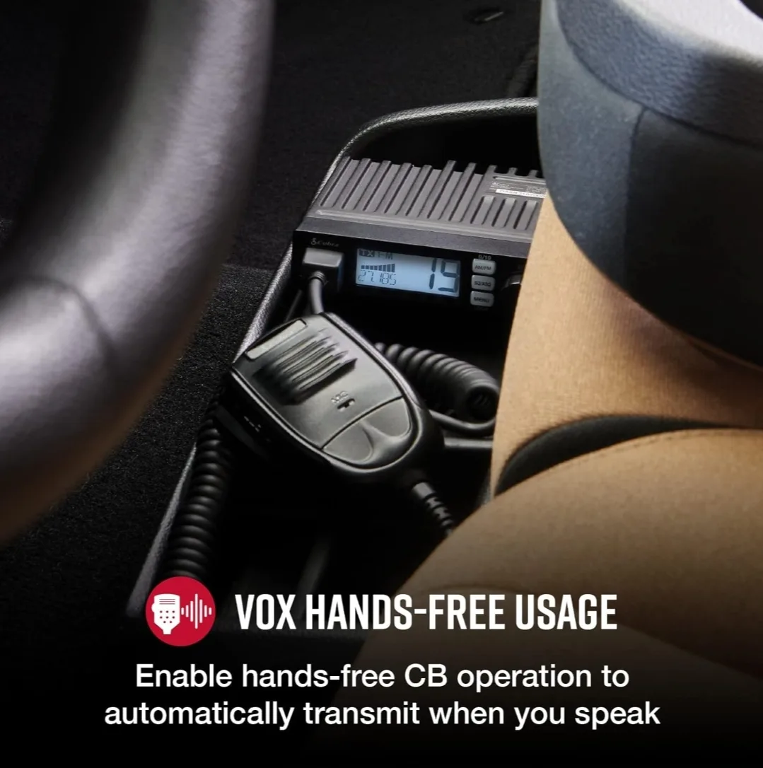 Cobra 19 Mini Recreational CB Radio - 40 Channels, Travel image indicator(9)