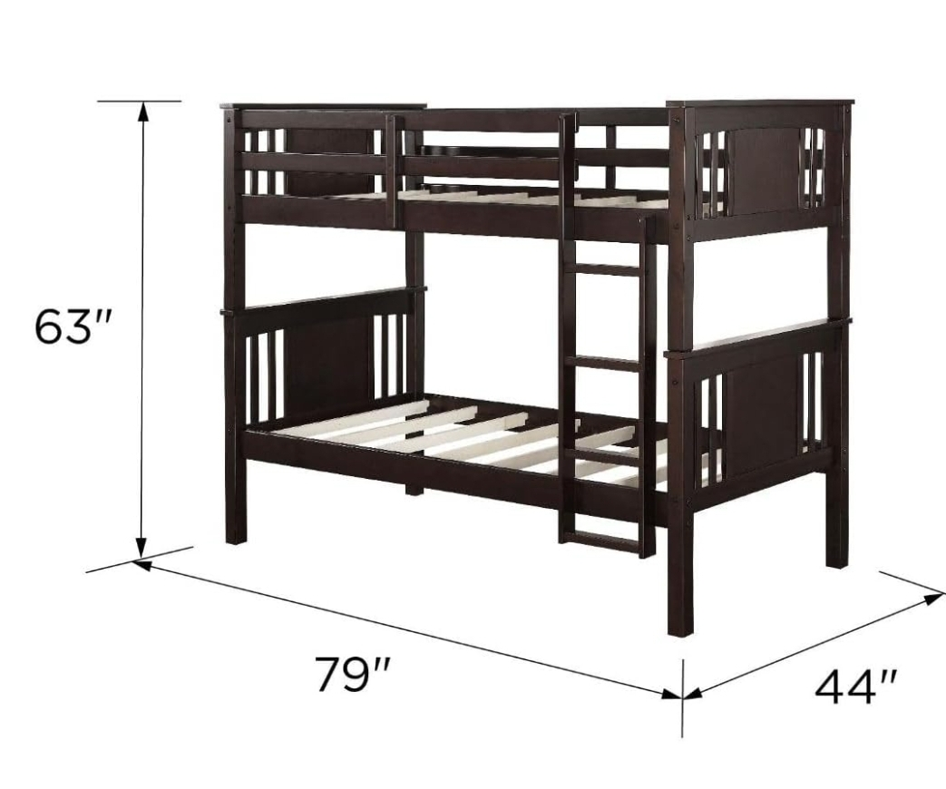 Twin Bunk Bed, Converts to Two Twin Beds