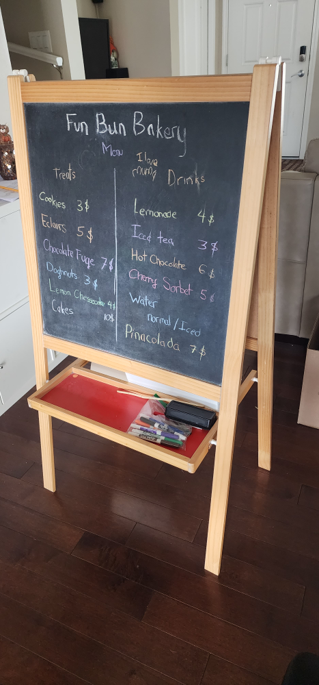 Wooden Double-Sided Chalkboard and dry erase board