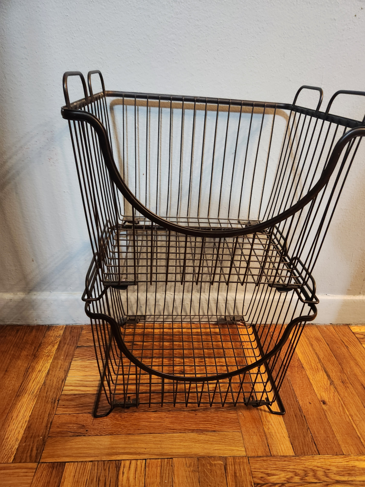 Vintage Metal Wire Storage Baskets