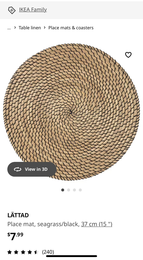 IKEA LÄTTAD Place Mats - Set of 4 - photo 3