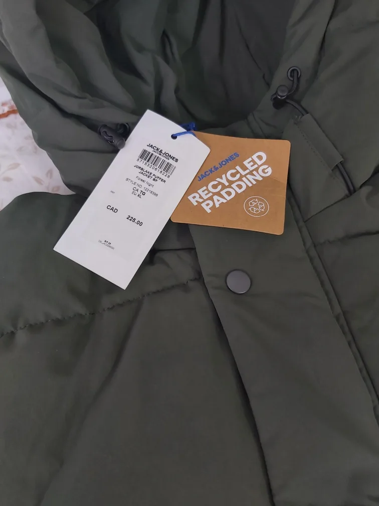 Jack & Jones Green Puffer Jacket ( Brand New ) image indicator(2)