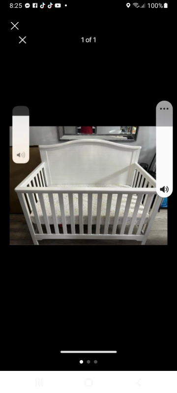 withe baby crib with mattres - photo 4