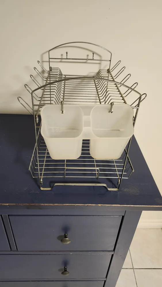Double decker stainless steel dish dry rack image indicator(3)