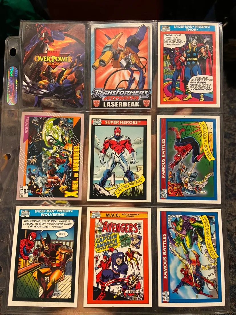 Marvel and 2 transformers vintage retro Trading Cards image indicator(4)