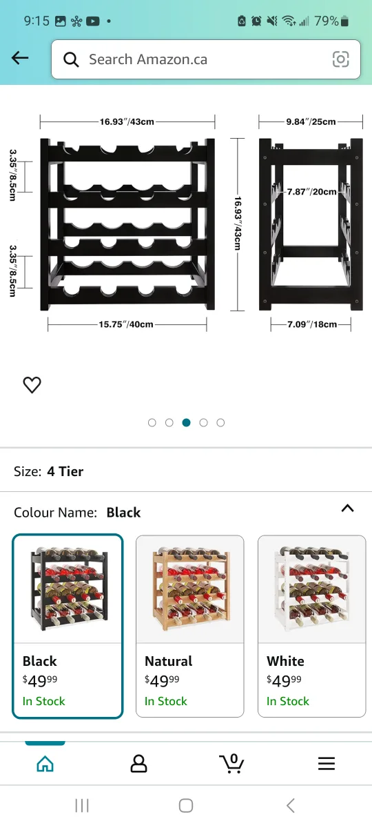 Brand New x2 SMIBUY Wine Rack - 4 Tier, Black/White image indicator(3)