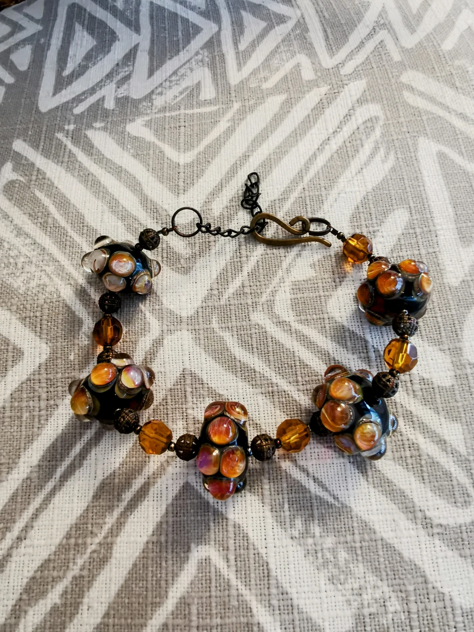 Vintage European Multicolored Millefiori Mosaic Bracelet - photo 2
