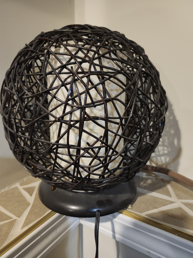 Wicker Sphere Table Lamp
