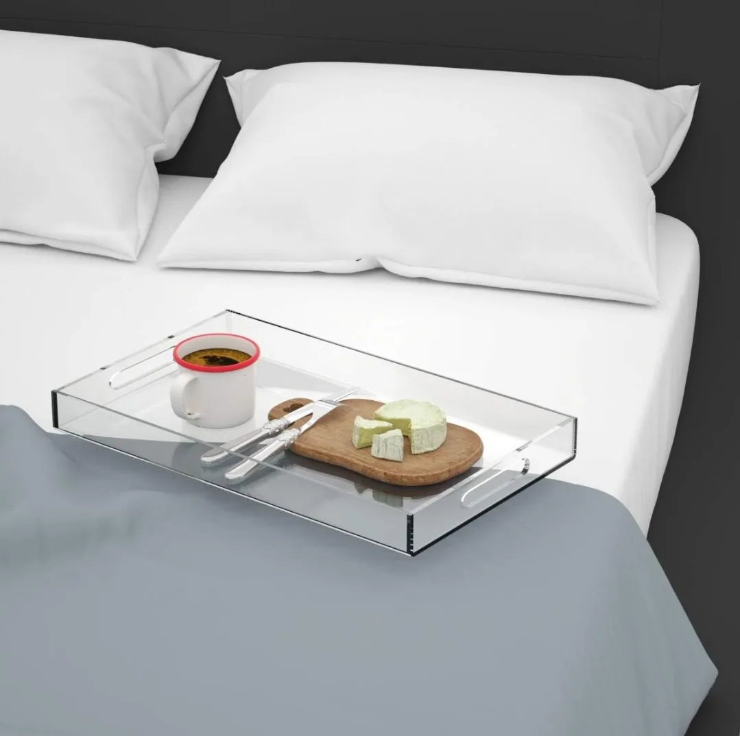 Large Clear Acrylic Serving Tray with Handles 14 x 18 in image indicator(7)