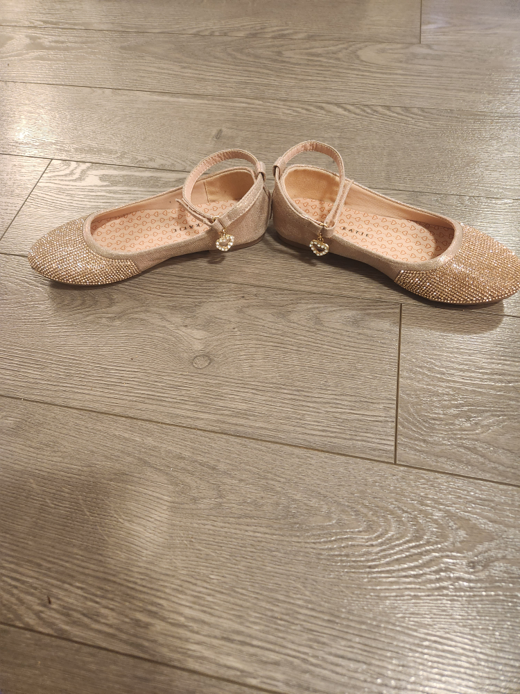 Girls' Gold Glitter Ballerina Flats