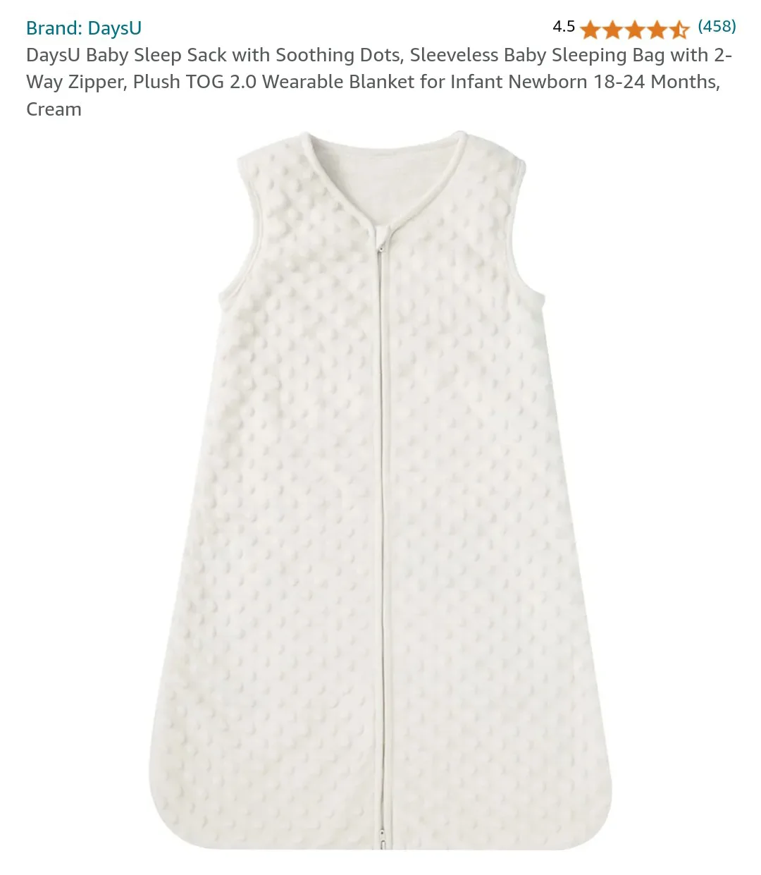 NEW!   DaysU Baby Sleep Sack, Sleeveless Wearable Blanket image indicator(5)