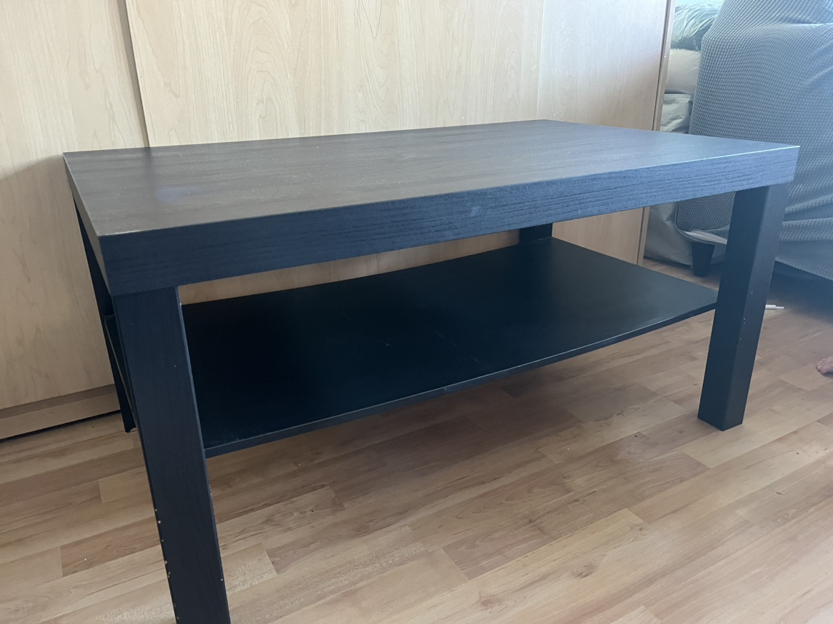IKEA Black Coffee Table with Shelf - photo 2