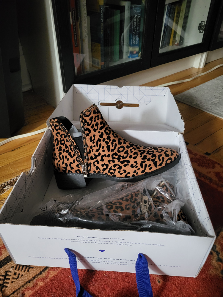 Vegan Leopard Print Call it Spring Ankle Boots - photo 2