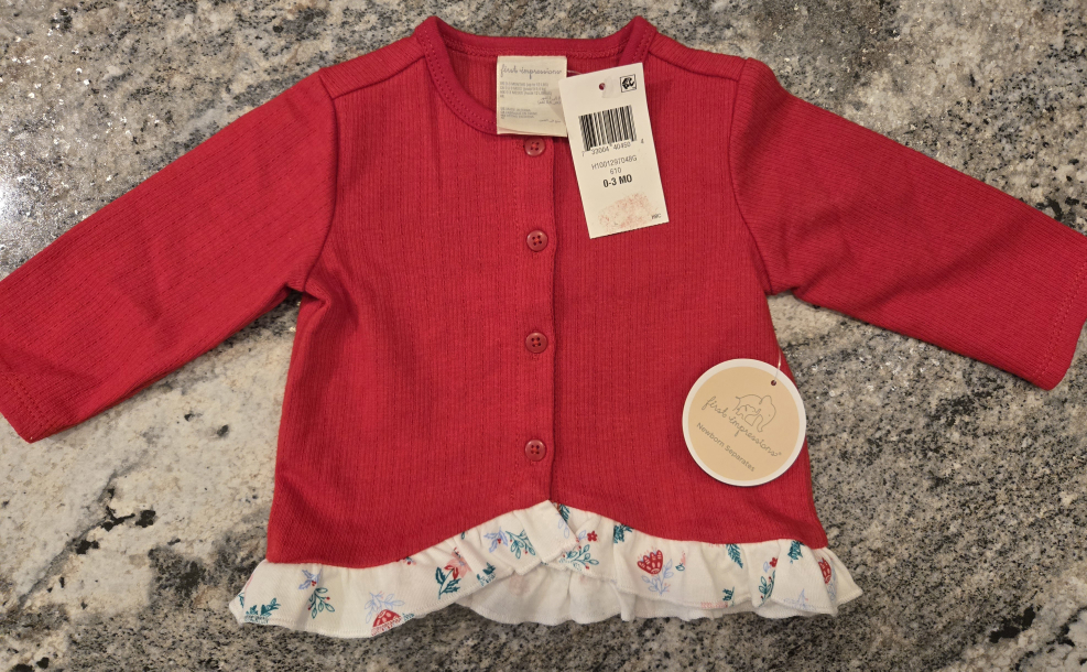0-3m Christmas button top