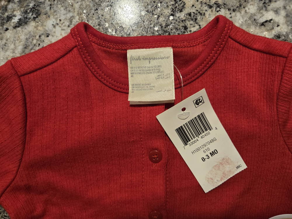 0-3m Christmas button top - photo 2