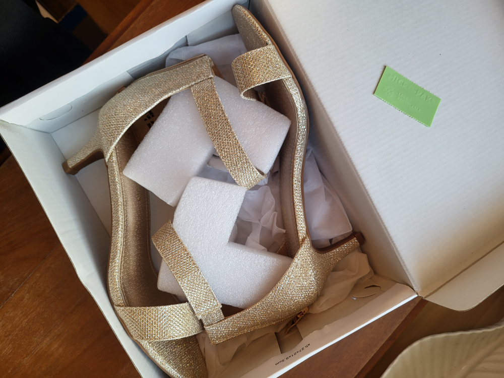 Gold Glitter Ankle Strap Heels - Dream Pairs - photo 3