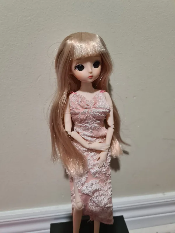 Articulated Doll with Strawberry Blonde Hair & inset glass eyes image indicator(4)