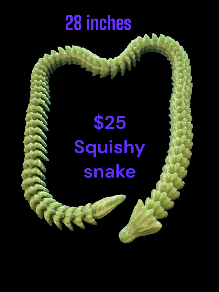 28 inch Squishy Snake Fidget Toy 3D printed - photo 2