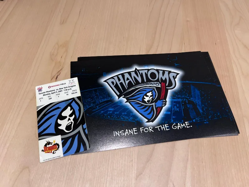 2001 Toronto Phantoms ticket and signatures image indicator(2)