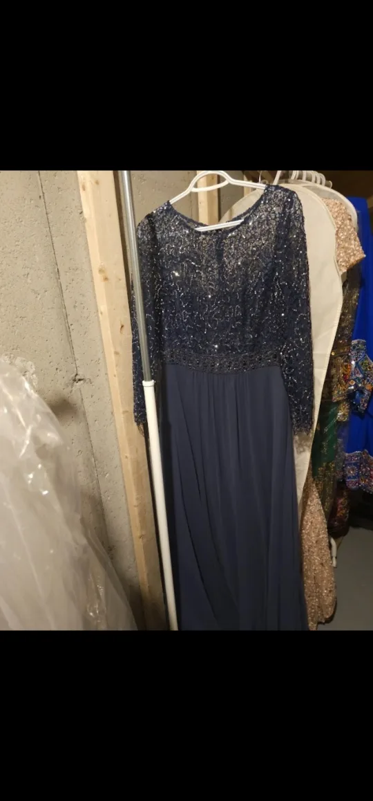 Navy Blue Sequin Evening Gown image indicator(2)