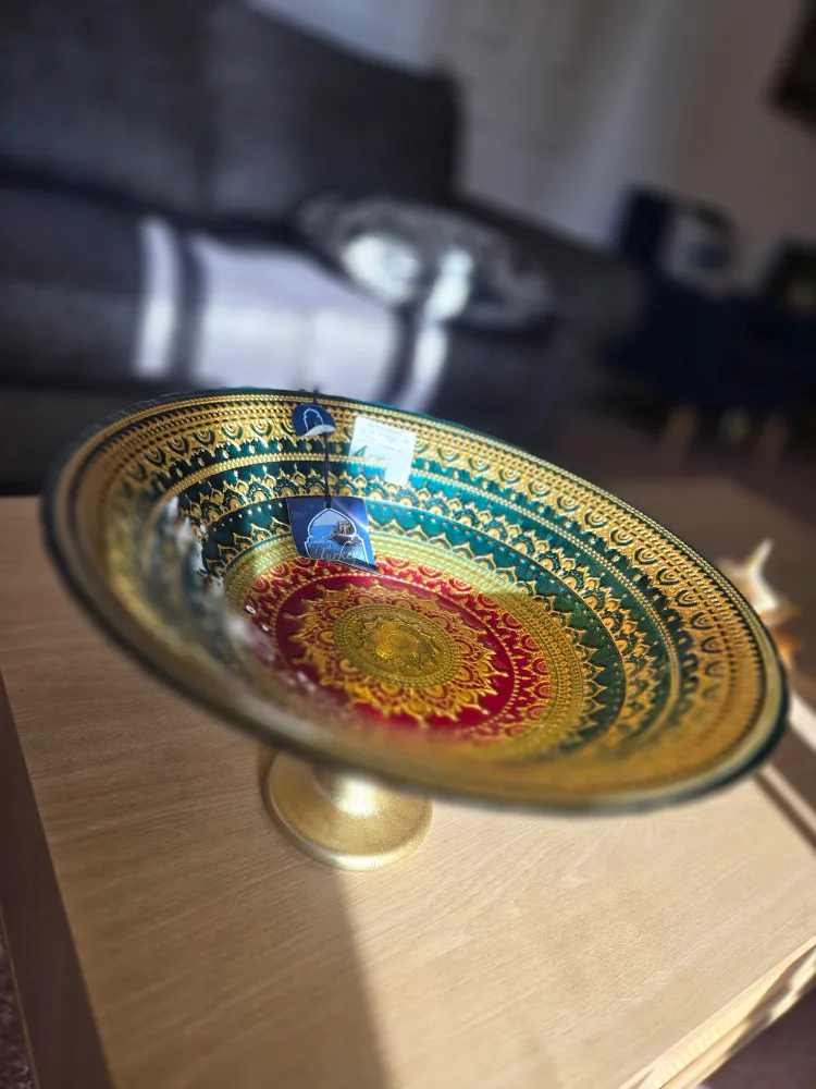 Decorative Glass Bowl with Gold Accents🧡 image indicator(4)