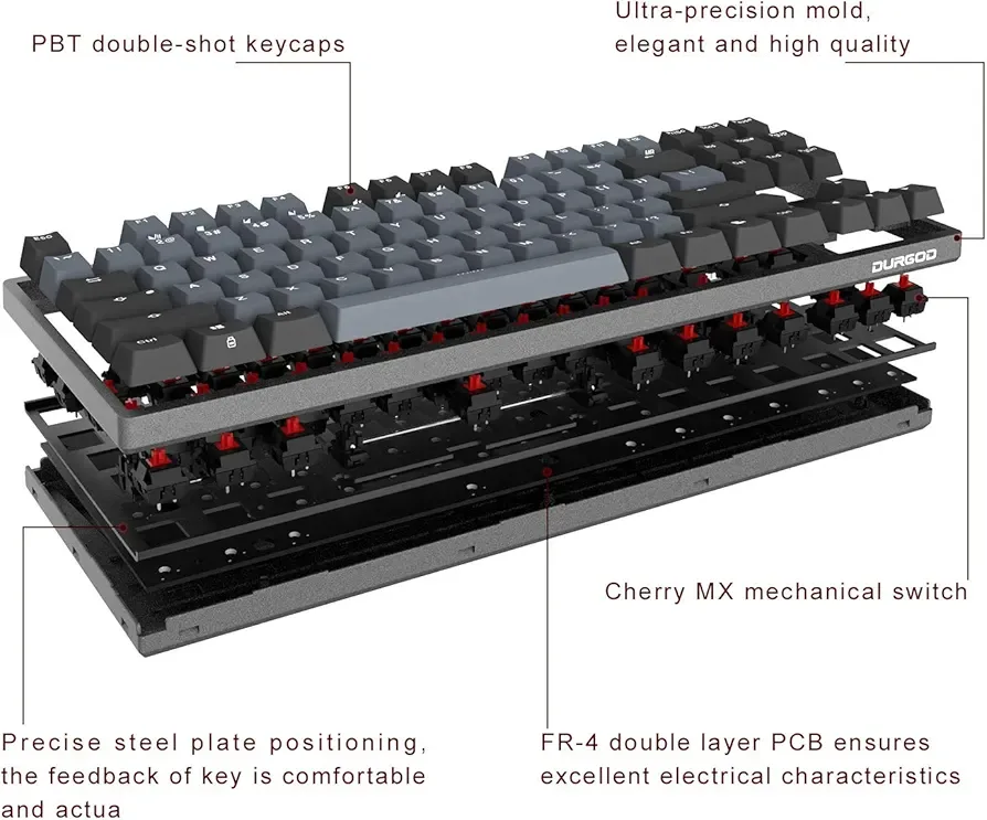 DURGOD Taurus K320 TKL Mechanical Gaming Keyboard - 87 Key image indicator(6)