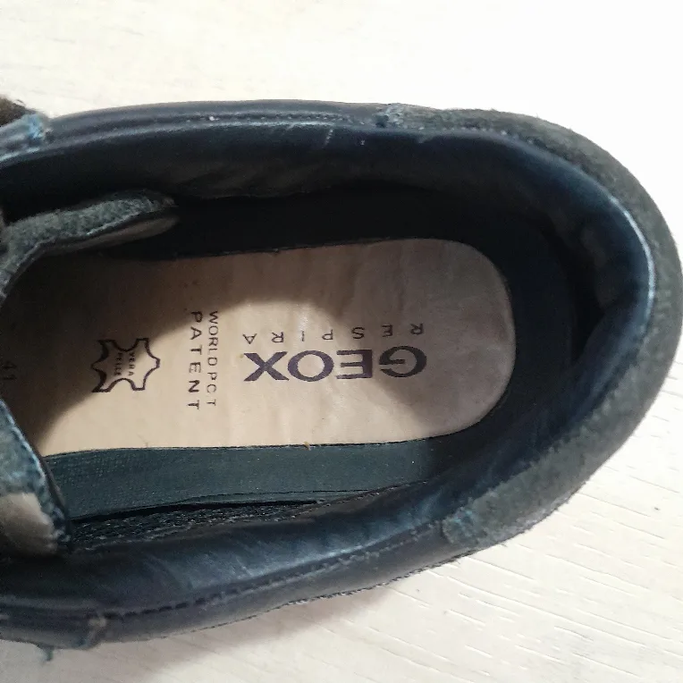 Geox Men's Brown and Green Leather Sneakers image indicator(4)