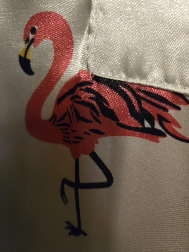 Pink Flamingo Satin Pajama Top image indicator(3)