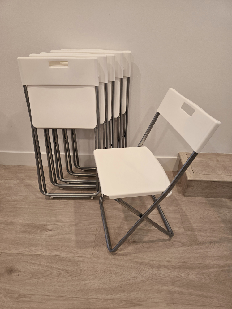 IKEA GUNDE Folding Chair - White (Set of 6)
