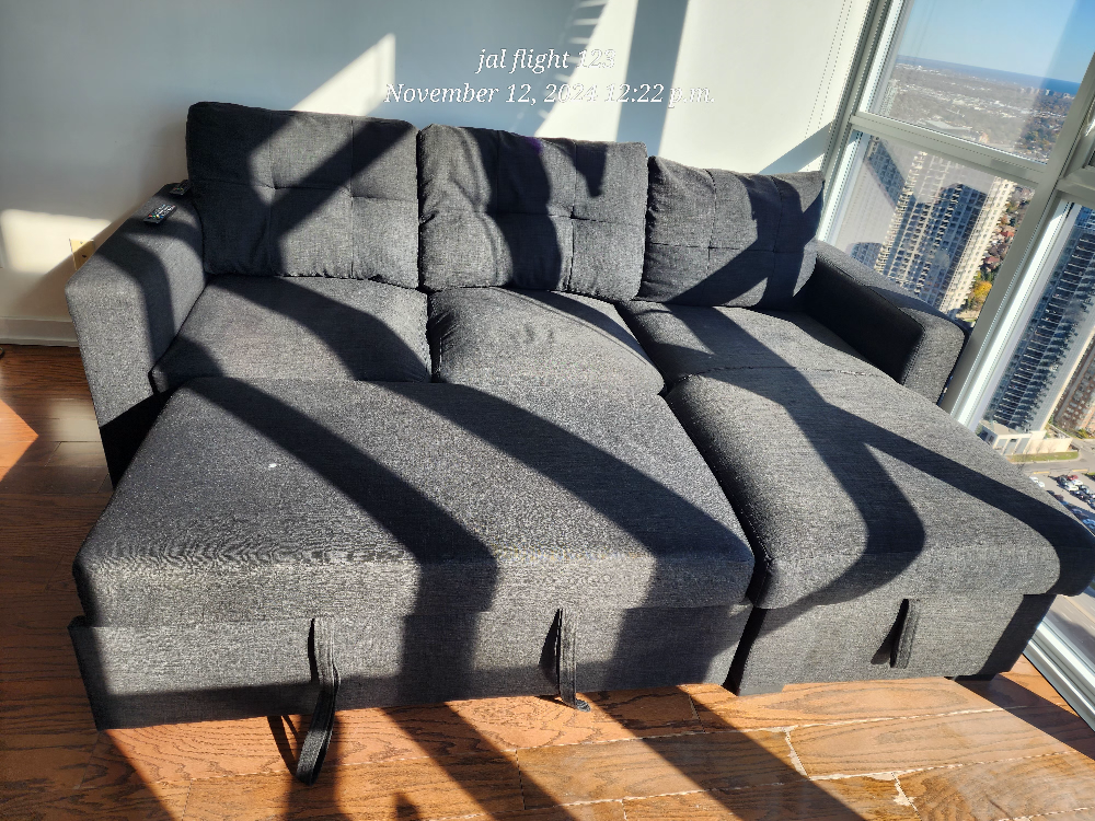 Grey Sectional Sofa cum bed with storage - photo 2