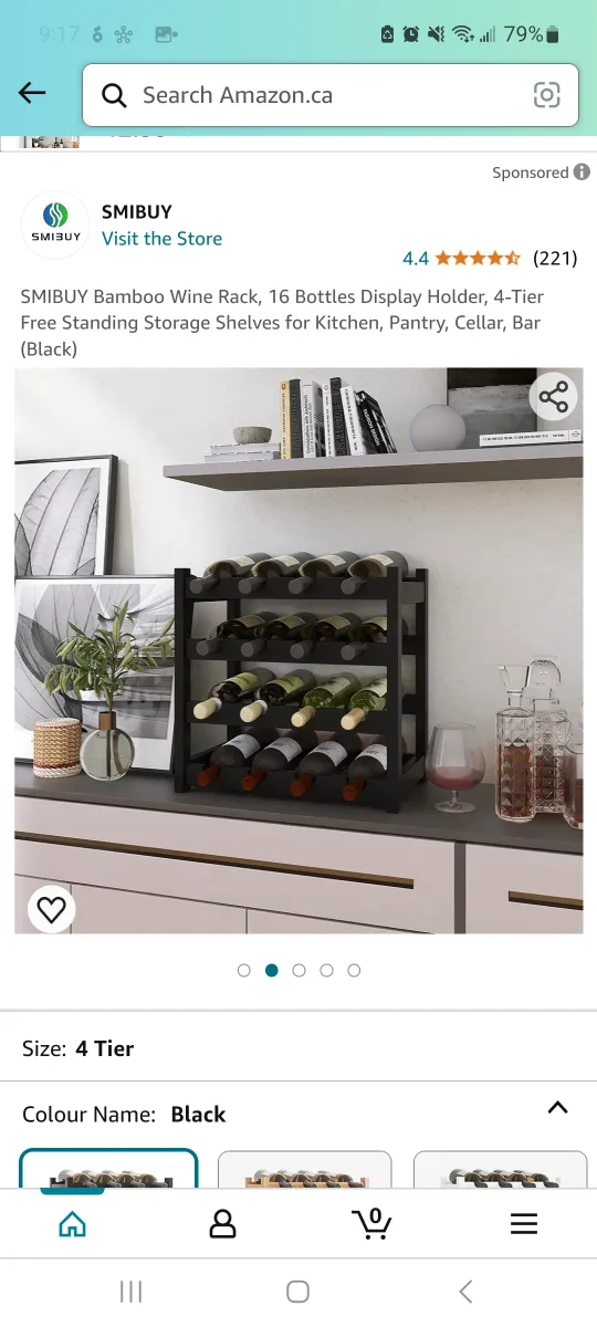 Brand New x2 SMIBUY Wine Rack - 4 Tier, Black/White image indicator(2)
