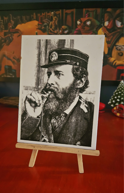 Vintage Tile Art - Man with Whistle