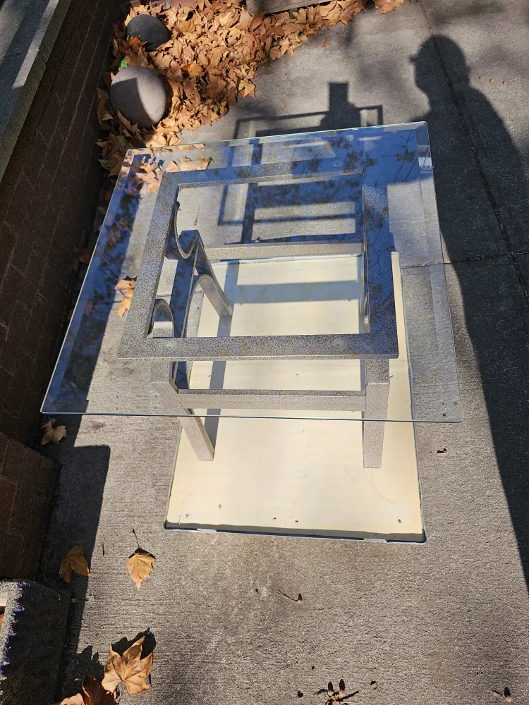 Square Beveled Glass Table Wrought Iron Frame image indicator(3)