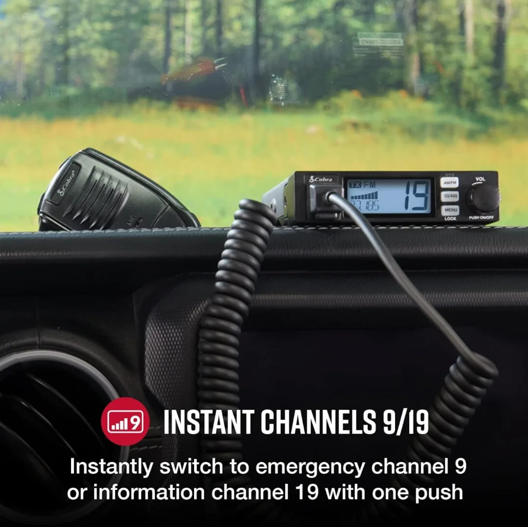 Cobra 19 Mini Recreational CB Radio - 40 Channels, Travel image indicator(8)
