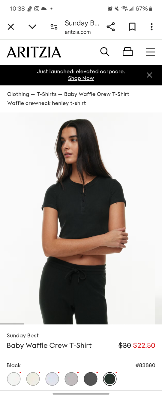 Aritzia Sunday Best Baby Waffle Crew T-Shirt - photo 4