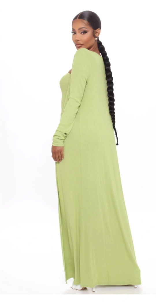 Green Strapless Dress and Cardigan Set - photo 3