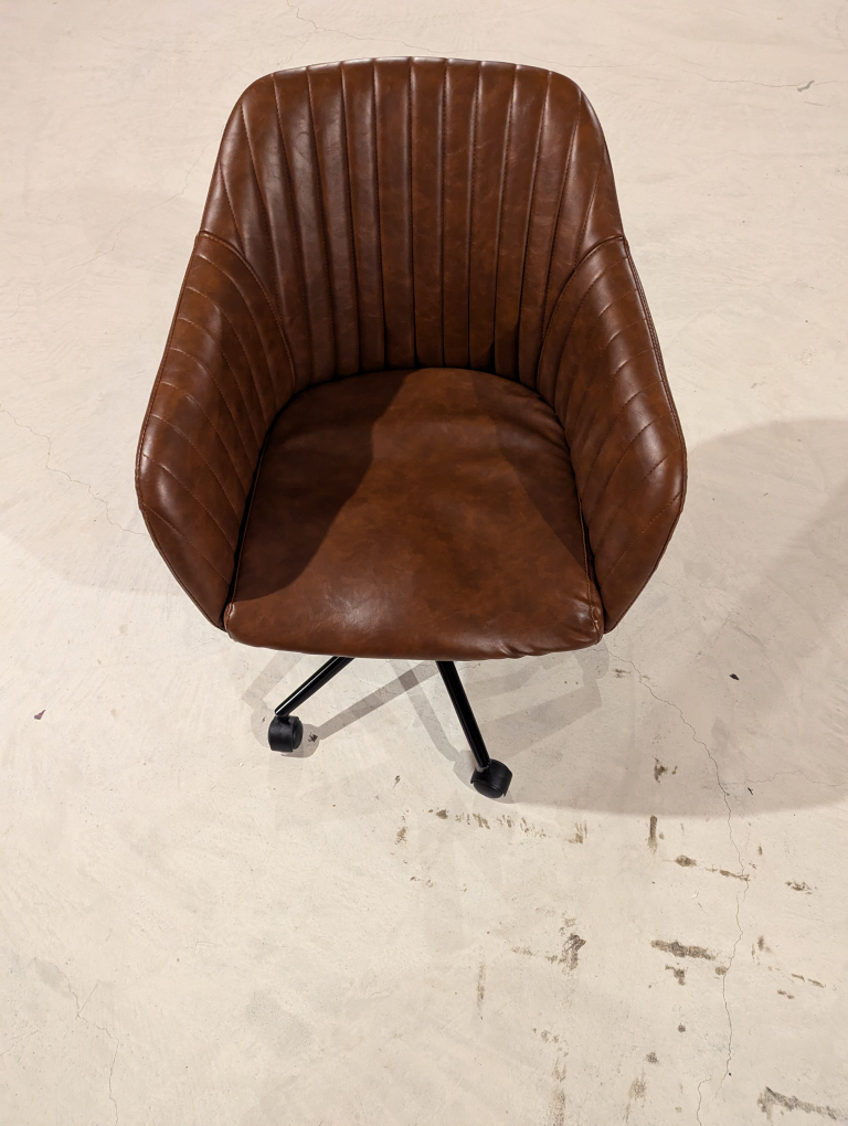 Brown Leather Swivel Office Chair