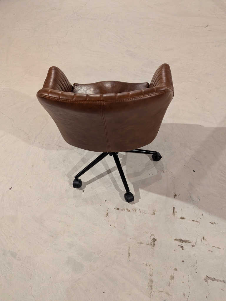 Brown Leather Swivel Office Chair - photo 2