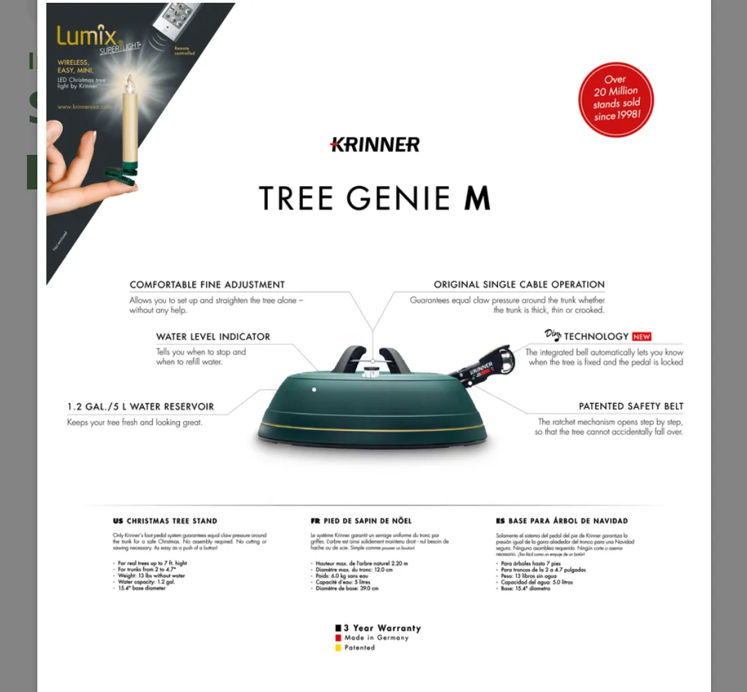 Krinner Tree Genie Christmas Tree Stand for sale image indicator(3)