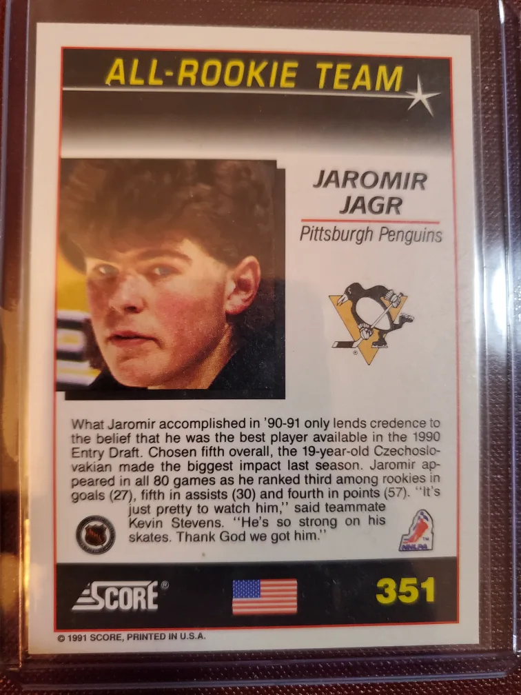 Jaromr Jagr All Rookie Team Card image indicator(3)