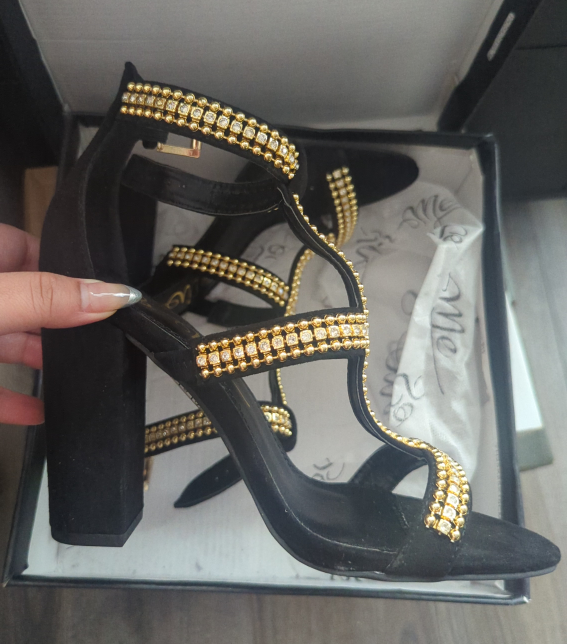 Black Rhinestone Heels - photo 2