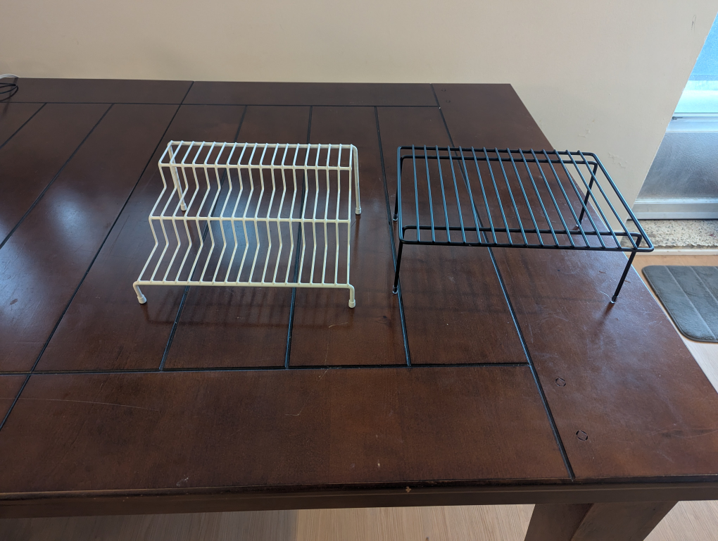 2 Tier White and Black  Shelf Racks