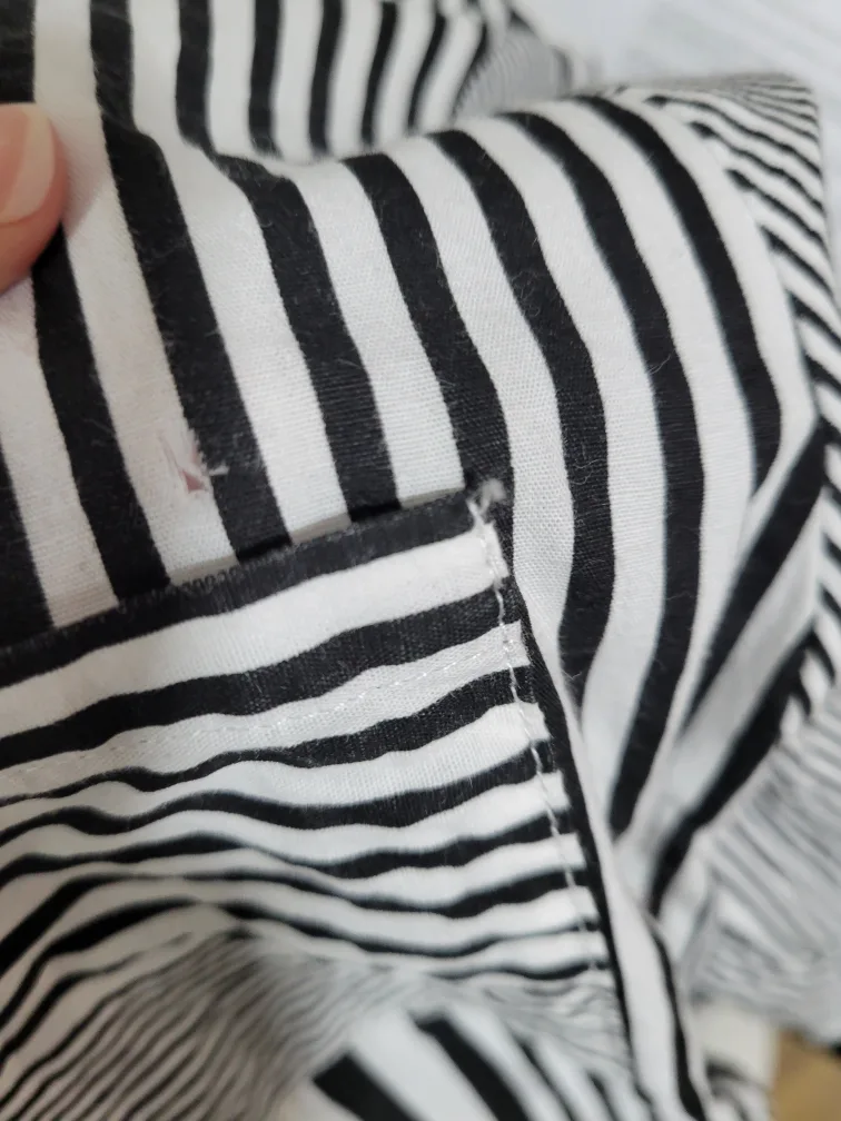 Black and White Striped Button Up Shirt image indicator(2)