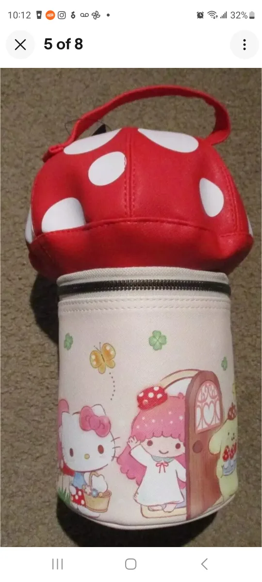 Sanrio Little Twin Stars Mushroom Makeup Bag 🧡 image indicator(5)