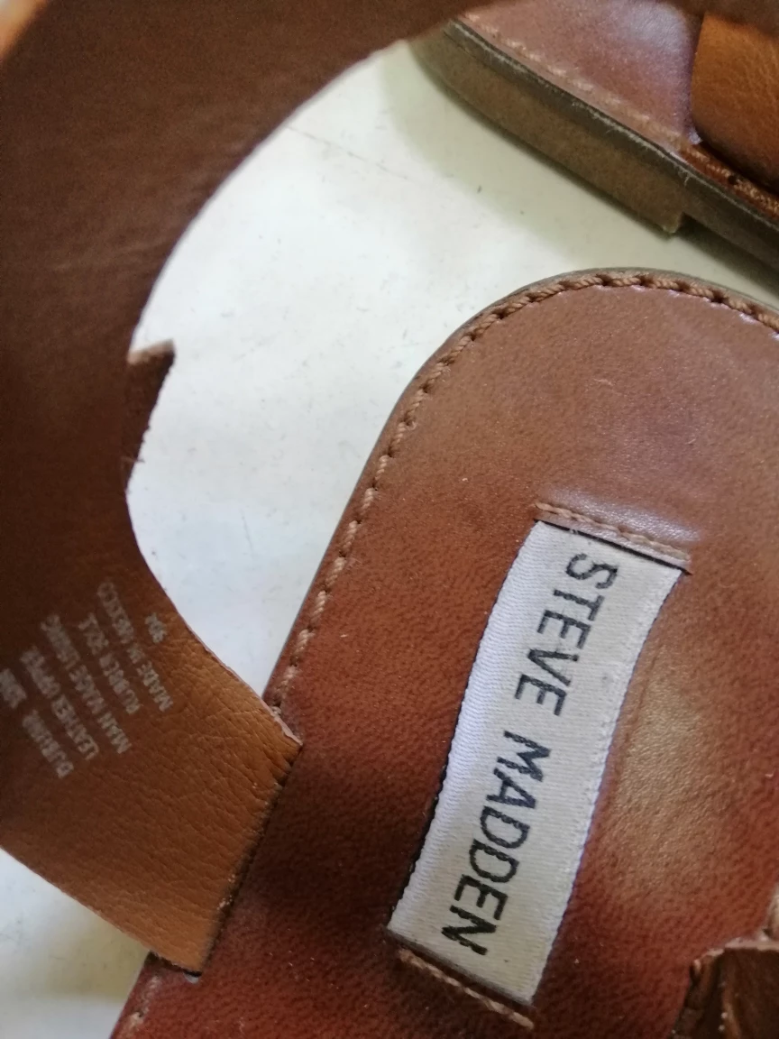 Steve Madden Brown Leather Sandals shoes size 40 - photo 2