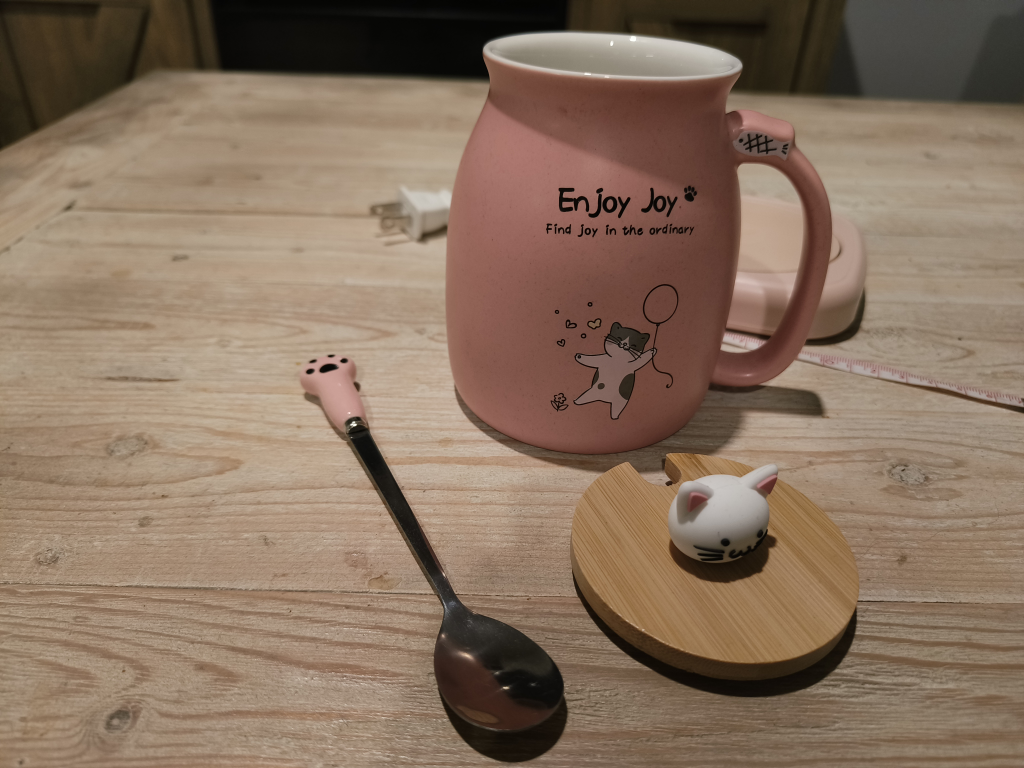 Smart Coffee Mug Warmer and Cute Cat Mug Set - photo 2