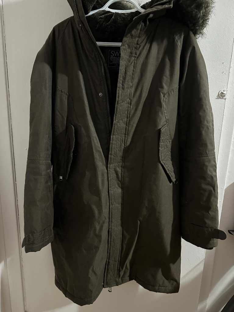 Green Winter Parka with Fur Hood