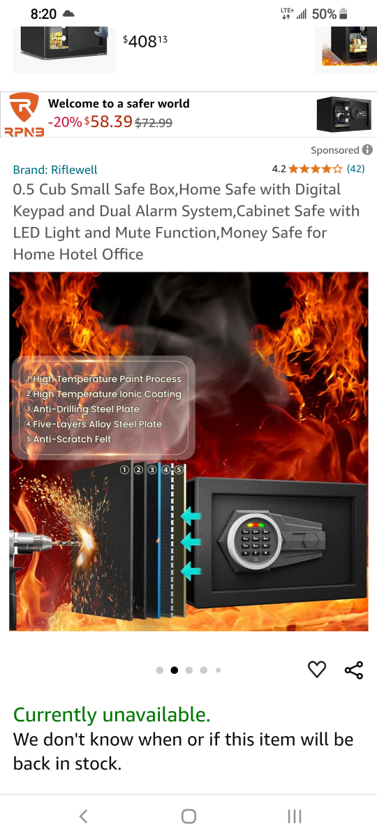 KabiSafe 0.5 Cub Small Safe Box, Home Safe with Digital Keypad - photo 3