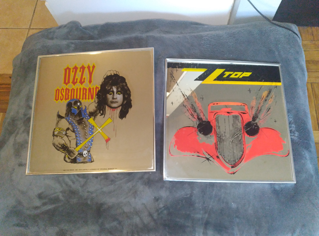 Vintage ZZ Top & Ozzy Osbourne Carnival Mirror Set